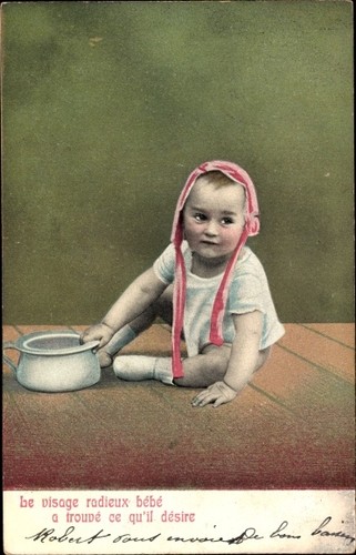 Kleinkind mit nachttopf - ak,